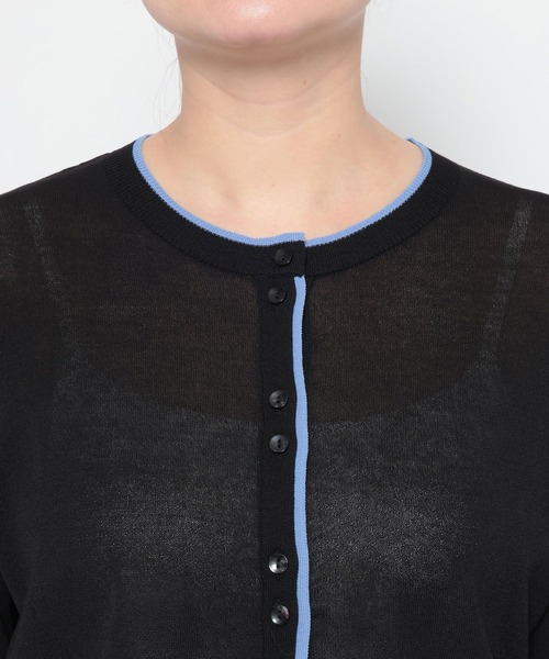 LOWRYS FARM（ローリーズファーム）の「シアーハイショクカーディガン 638451（カーディガン/ボレロ・レディース・ブラック/ピンク/ベージュ・FREE）」の7枚目の写真