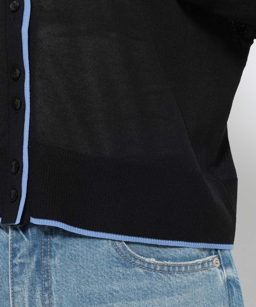 LOWRYS FARM（ローリーズファーム）の「シアーハイショクカーディガン 638451（カーディガン/ボレロ・レディース・ブラック/ピンク/ベージュ・FREE）」の9枚目の写真