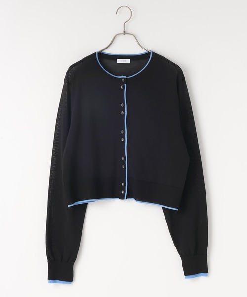 LOWRYS FARM（ローリーズファーム）の「シアーハイショクカーディガン 638451（カーディガン/ボレロ・レディース・ブラック/ピンク/ベージュ・FREE）」の4枚目の写真