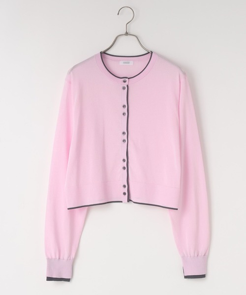 LOWRYS FARM（ローリーズファーム）の「シアーハイショクカーディガン 638451（カーディガン/ボレロ・レディース・ブラック/ピンク/ベージュ・FREE）」の5枚目の写真