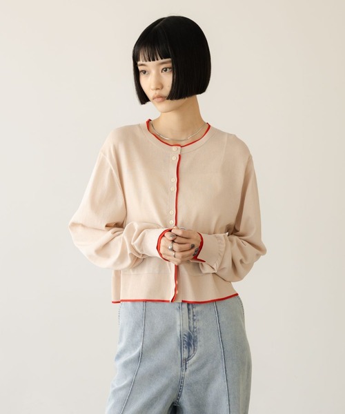 LOWRYS FARM（ローリーズファーム）の「シアーハイショクカーディガン 638451（カーディガン/ボレロ・レディース・ブラック/ピンク/ベージュ・FREE）」の17枚目の写真