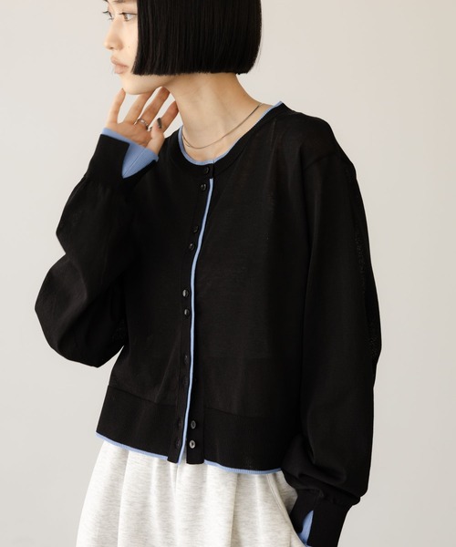 LOWRYS FARM（ローリーズファーム）の「シアーハイショクカーディガン 638451（カーディガン/ボレロ・レディース・ブラック/ピンク/ベージュ・FREE）」の19枚目の写真