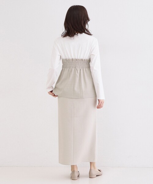 OPAQUE.CLIP（オペークドットクリップ）の「ビスチェドッキングカットソー【洗濯機OK】（Tシャツ/カットソー・レディース・チャコールグレー/ナチュラル/ブラウン系・40/42/38）」の10枚目の写真