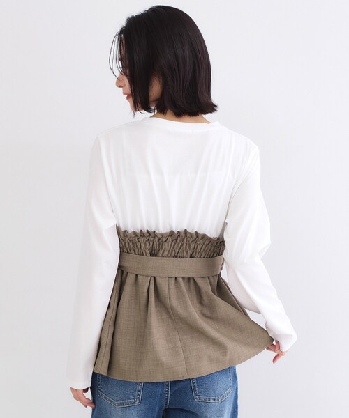 OPAQUE.CLIP（オペークドットクリップ）の「ビスチェドッキングカットソー【洗濯機OK】（Tシャツ/カットソー・レディース・チャコールグレー/ナチュラル/ブラウン系・40/42/38）」の15枚目の写真