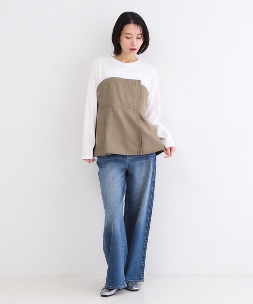 OPAQUE.CLIP（オペークドットクリップ）の「ビスチェドッキングカットソー【洗濯機OK】（Tシャツ/カットソー・レディース・チャコールグレー/ナチュラル/ブラウン系・40/42/38）」の19枚目の写真