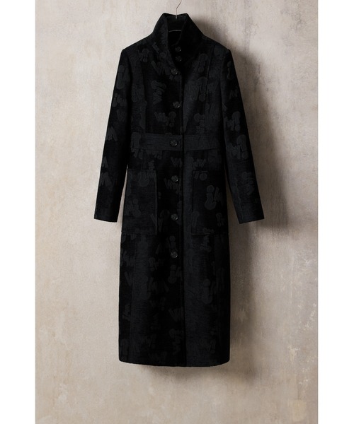 Desigual（デシグアル）の「【Desigual Studio】ジャカード織り ロングストラクチャーコート（チェスターコート・レディース・ブラック・S/M/XL/XS）」の2枚目の写真