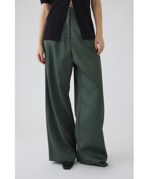RIM.ARK(リムアーク)の「Hidden detail wide pants ヒドゥン ディテール ワイド パンツ(スラックス・レディース・ブラック/グリーン・38/36)」の2枚目の写真