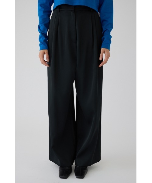 RIM.ARK(リムアーク)の「Hidden detail wide pants ヒドゥン ディテール ワイド パンツ(スラックス・レディース・ブラック/グリーン・38/36)」の3枚目の写真