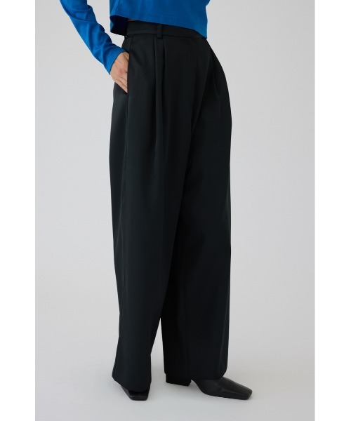 RIM.ARK(リムアーク)の「Hidden detail wide pants ヒドゥン ディテール ワイド パンツ(スラックス・レディース・ブラック/グリーン・38/36)」の4枚目の写真