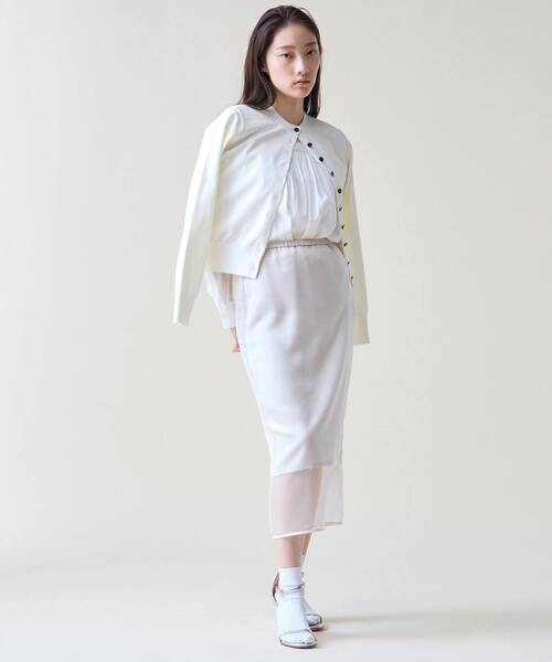 Tiara（ティアラ）の「オーガンジータイトスカート（スカート・レディース・ブラック/ホワイト・2/3）」の9枚目の写真