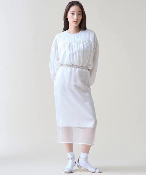 Tiara（ティアラ）の「オーガンジータイトスカート（スカート・レディース・ブラック/ホワイト・2/3）」の10枚目の写真