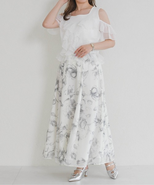 MISCH MASCH(ミッシュマッシュ)の「2026春夏新作 パウダーシフォンラッフルレイヤード肩開きニット(ニット/セーター・レディース・ピンク/ホワイト/イエロー・フリ-)」の13枚目の写真
