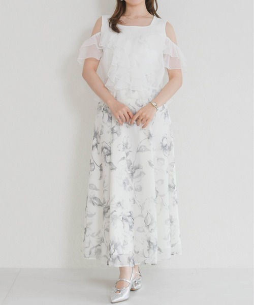 MISCH MASCH(ミッシュマッシュ)の「2026春夏新作 パウダーシフォンラッフルレイヤード肩開きニット(ニット/セーター・レディース・ピンク/ホワイト/イエロー・フリ-)」の15枚目の写真