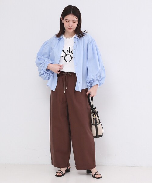 OPAQUE.CLIP(オペークドットクリップ)の「リラクシーロゴプリントTシャツ【洗濯機OK】(Tシャツ/カットソー・レディース・ナチュラル/ホワイト・38/40)」の5枚目の写真
