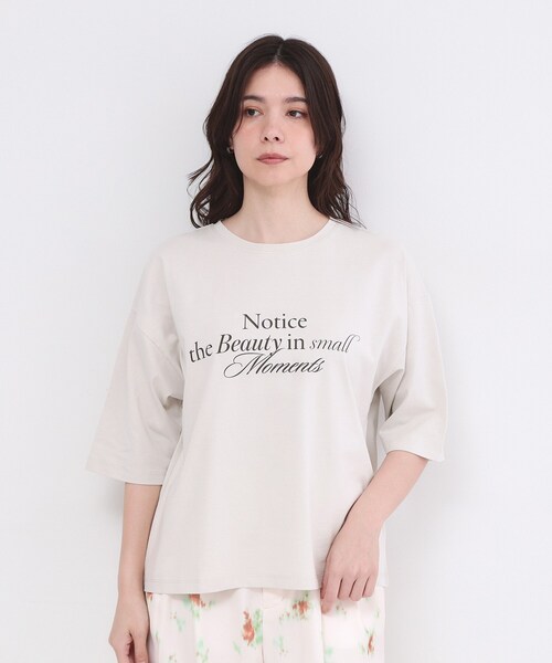 OPAQUE.CLIP(オペークドットクリップ)の「リラクシーロゴプリントTシャツ【洗濯機OK】(Tシャツ/カットソー・レディース・ナチュラル/ホワイト・38/40)」の11枚目の写真