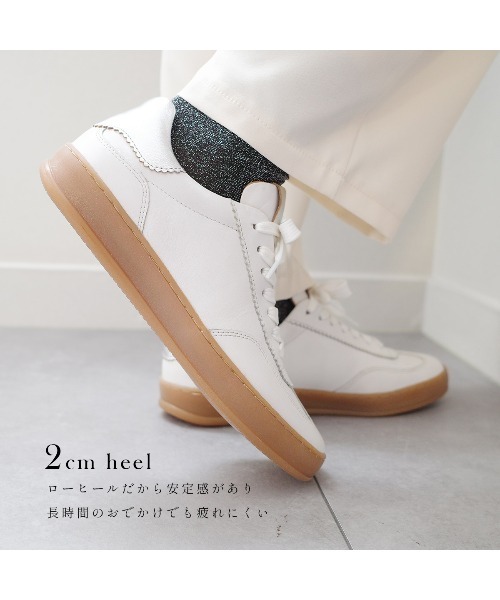 Pointer（shoes）（ポインター）の「【本革】スニーカー（スニーカー・レディース・シルバー/ホワイト/ブラック・38/39/40/35/36/37）」の7枚目の写真