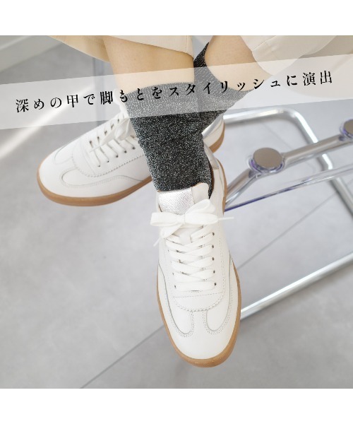 Pointer（shoes）（ポインター）の「【本革】スニーカー（スニーカー・レディース・シルバー/ホワイト/ブラック・38/39/40/35/36/37）」の10枚目の写真