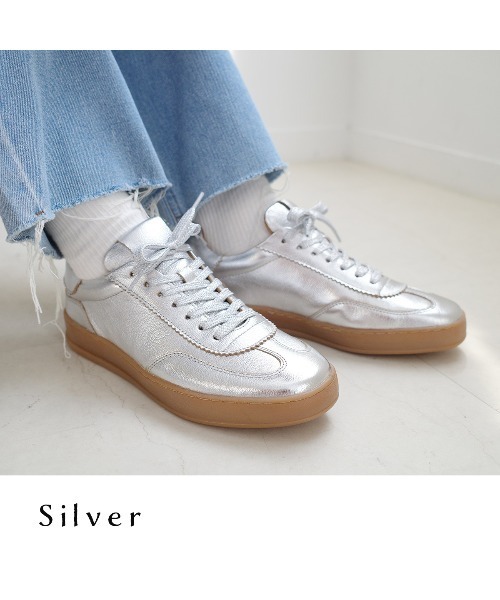 Pointer（shoes）（ポインター）の「【本革】スニーカー（スニーカー・レディース・シルバー/ホワイト/ブラック・38/39/40/35/36/37）」の14枚目の写真
