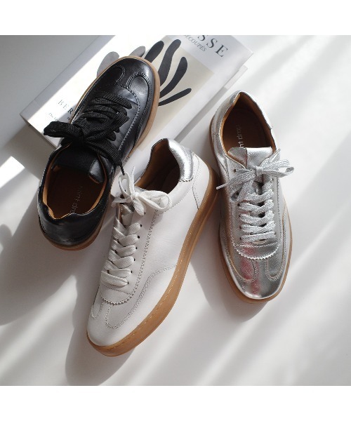 Pointer（shoes）（ポインター）の「【本革】スニーカー（スニーカー・レディース・シルバー/ホワイト/ブラック・38/39/40/35/36/37）」の17枚目の写真