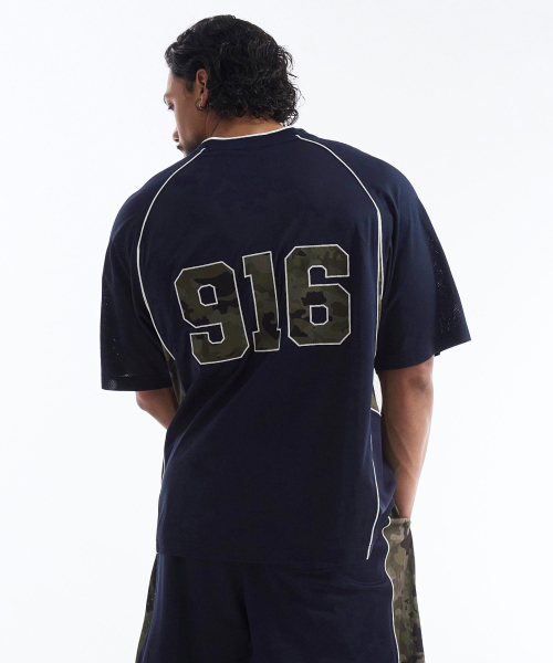 HDEX(エイチデックス)の「カモ916ブロックメッシュショートスリーブ(ネイビー)(Tシャツ/カットソー・メンズ・ネイビー・MEDIUM/LARGE/X-LARGE/2XL)」の1枚目の写真