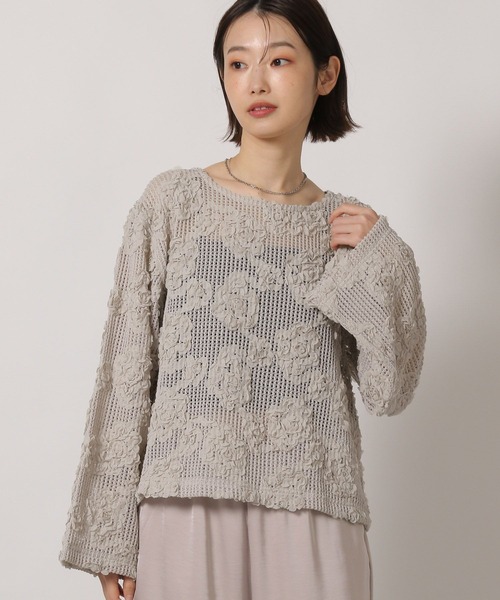 LAKOLE(ラコレ)の「ニュアンスレースプルオーバー / 638717(シャツ/ブラウス・レディース・ベージュ/アイボリー/ブラック・FREE)」の3枚目の写真