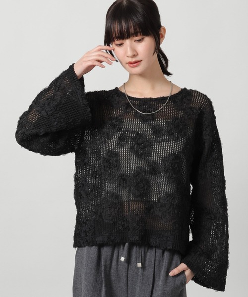 LAKOLE(ラコレ)の「ニュアンスレースプルオーバー / 638717(シャツ/ブラウス・レディース・ベージュ/アイボリー/ブラック・FREE)」の2枚目の写真