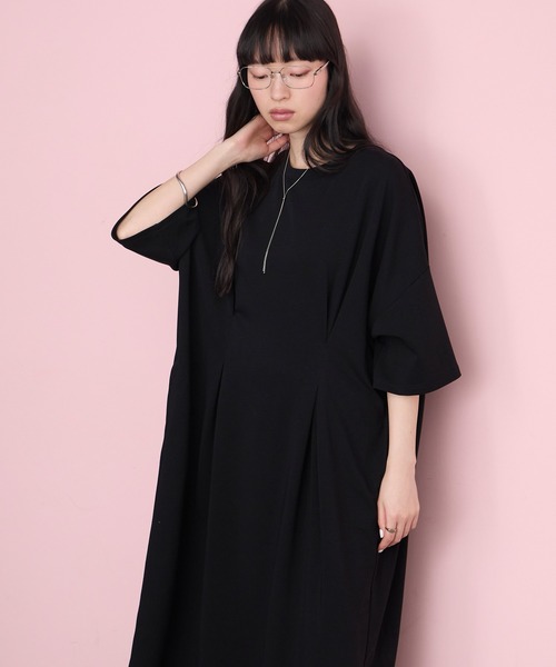 forksy.(フォルクシー)の「【forksy.】<エブリデイシリーズ>モンスタータック ポケット ロングワンピース(ワンピース・レディース・ブラック系/レッド/ブラック/杢グレー/チャコールグレー・M/L)」の9枚目の写真