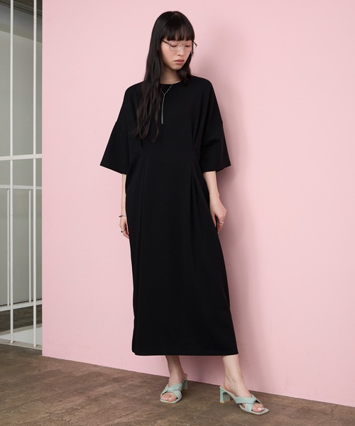 forksy.(フォルクシー)の「【forksy.】<エブリデイシリーズ>モンスタータック ポケット ロングワンピース(ワンピース・レディース・ブラック系/レッド/ブラック/杢グレー/チャコールグレー・M/L)」の10枚目の写真