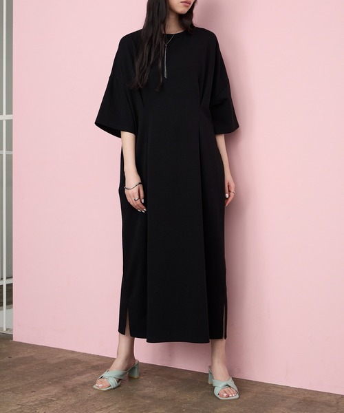 forksy.(フォルクシー)の「【forksy.】<エブリデイシリーズ>モンスタータック ポケット ロングワンピース(ワンピース・レディース・ブラック系/レッド/ブラック/杢グレー/チャコールグレー・M/L)」の11枚目の写真