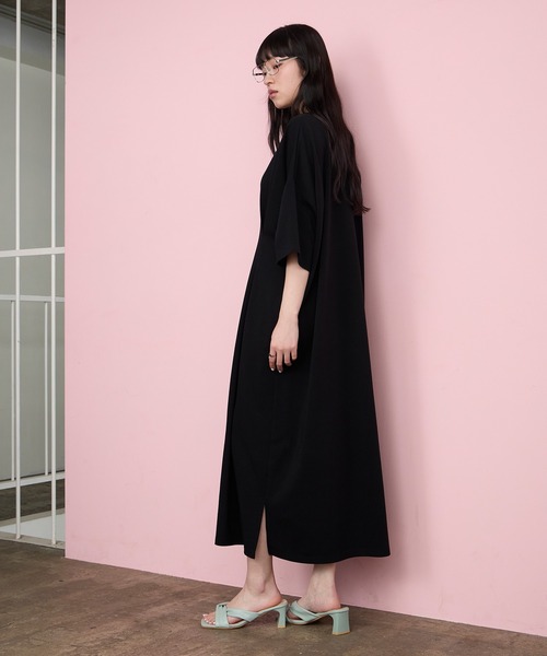 forksy.(フォルクシー)の「【forksy.】<エブリデイシリーズ>モンスタータック ポケット ロングワンピース(ワンピース・レディース・ブラック系/レッド/ブラック/杢グレー/チャコールグレー・M/L)」の12枚目の写真