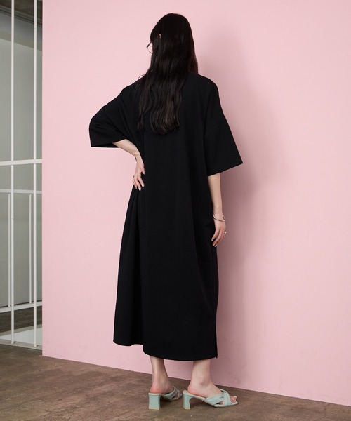 forksy.(フォルクシー)の「【forksy.】<エブリデイシリーズ>モンスタータック ポケット ロングワンピース(ワンピース・レディース・ブラック系/レッド/ブラック/杢グレー/チャコールグレー・M/L)」の13枚目の写真