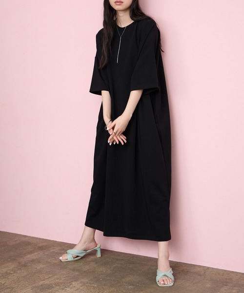 forksy.(フォルクシー)の「【forksy.】<エブリデイシリーズ>モンスタータック ポケット ロングワンピース(ワンピース・レディース・ブラック系/レッド/ブラック/杢グレー/チャコールグレー・M/L)」の19枚目の写真