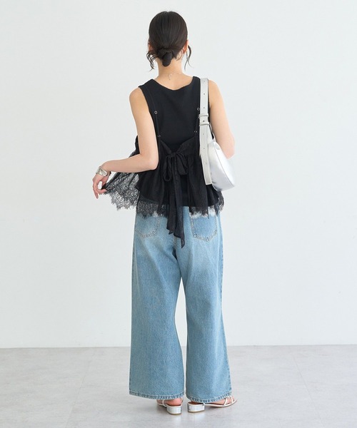 earth music&ecology（アースミュージックアンドエコロジー）の「ピコミシンヘンリーネックタンクトップ（タンクトップ・レディース・ブラック/アイボリー/ブラウン・M/S）」の17枚目の写真