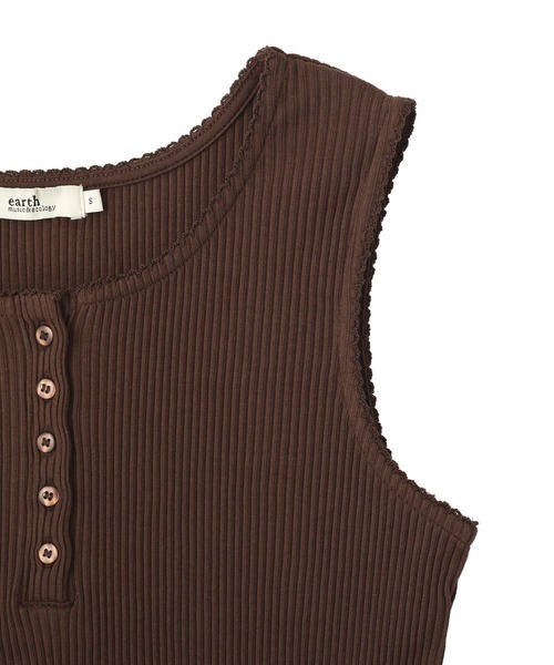 earth music&ecology（アースミュージックアンドエコロジー）の「ピコミシンヘンリーネックタンクトップ（タンクトップ・レディース・ブラック/アイボリー/ブラウン・M/S）」の21枚目の写真