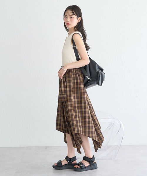 earth music&ecology（アースミュージックアンドエコロジー）の「ピコミシンヘンリーネックタンクトップ（タンクトップ・レディース・ブラック/アイボリー/ブラウン・M/S）」の11枚目の写真