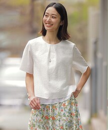 レーシーチェック クルーネック カットソー