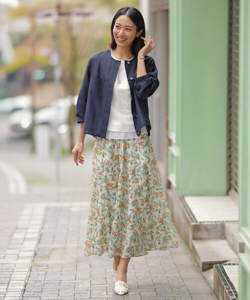 J.PRESS(ジェイプレス)の「レーシーチェック クルーネック カットソー(Tシャツ/カットソー・レディース・ホワイト系3・T15/T13)」の3枚目の写真