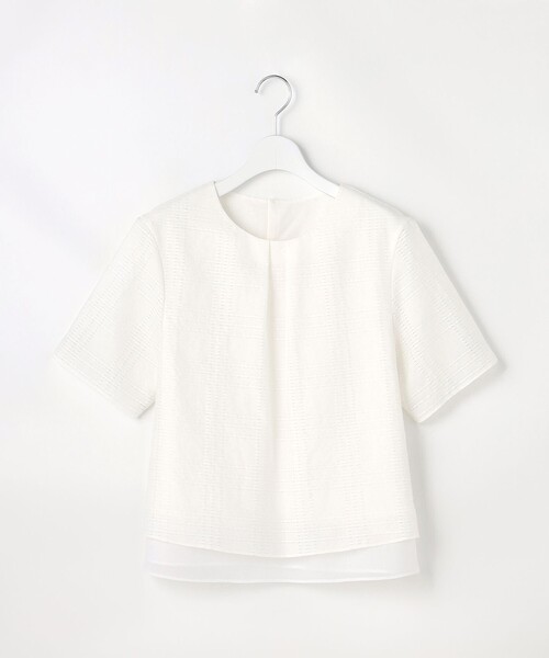 J.PRESS(ジェイプレス)の「レーシーチェック クルーネック カットソー(Tシャツ/カットソー・レディース・ホワイト系3・T15/T13)」の5枚目の写真