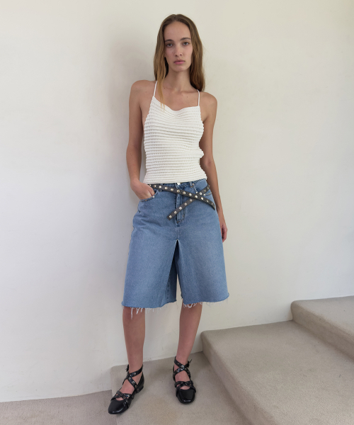 DIAGONAL(ダイアゴナル)の「BACK STRAP CROCHET KNIT TOP (white)(ニット/セーター・レディース・その他・FREE)」の4枚目の写真