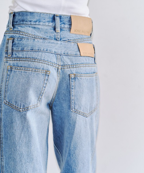 JOSE MOON(ジョゼムーン)の「【3サイズ展開】LAYERED LIKE DENIM PANTS/レイヤードライクデニムパンツ(デニムパンツ・レディース・チャコールグレー/ライトブルー・38/36/40)」の10枚目の写真