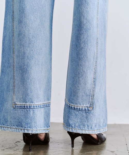 JOSE MOON(ジョゼムーン)の「【3サイズ展開】LAYERED LIKE DENIM PANTS/レイヤードライクデニムパンツ(デニムパンツ・レディース・チャコールグレー/ライトブルー・38/36/40)」の11枚目の写真