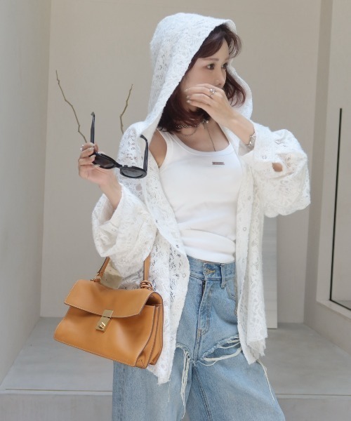 JOSE MOON(ジョゼムーン)の「【3サイズ展開】LAYERED LIKE DENIM PANTS/レイヤードライクデニムパンツ(デニムパンツ・レディース・チャコールグレー/ライトブルー/ベージュ/ピンク・38/36/40)」の5枚目の写真