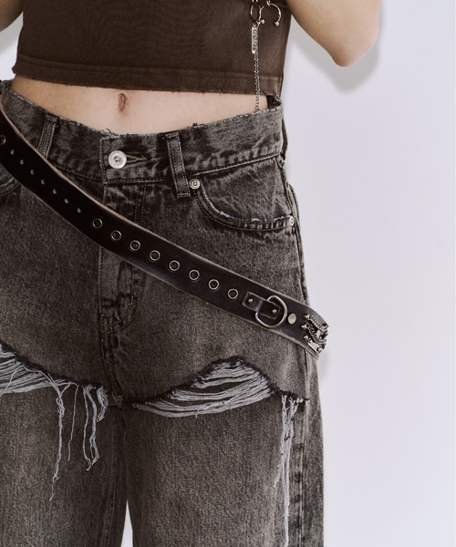 JOSE MOON(ジョゼムーン)の「【3サイズ展開】LAYERED LIKE DENIM PANTS/レイヤードライクデニムパンツ(デニムパンツ・レディース・チャコールグレー/ライトブルー/ベージュ/ピンク・38/36/40)」の17枚目の写真
