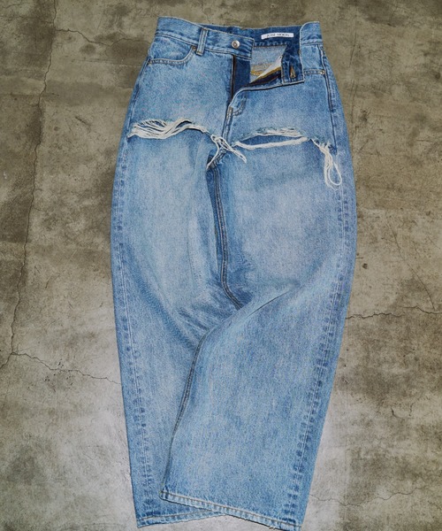 JOSE MOON(ジョゼムーン)の「【3サイズ展開】LAYERED LIKE DENIM PANTS/レイヤードライクデニムパンツ(デニムパンツ・レディース・チャコールグレー/ライトブルー/ベージュ/ピンク・38/36/40)」の21枚目の写真