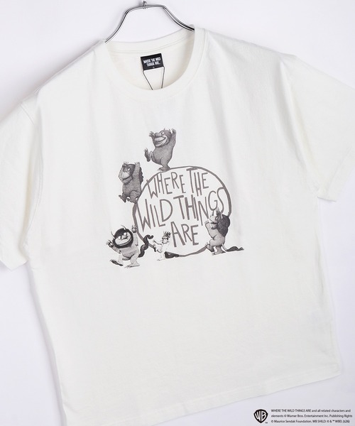 WESTSEA(ウエストシー)の「かいじゅうたちのいるところ / WHERE THE WILD THINGS ARE プリント半袖Tシャツ / グラフィックT(Tシャツ/カットソー・メンズ・ブラック/ホワイト/ブラック系その他/ホワイト系その他・M/L)」の1枚目の写真
