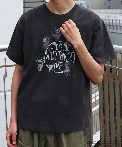 WESTSEA(ウエストシー)の「かいじゅうたちのいるところ / WHERE THE WILD THINGS ARE プリント半袖Tシャツ / グラフィックT(Tシャツ/カットソー・メンズ・ブラック/ホワイト/ブラック系その他/ホワイト系その他・M/L)」の4枚目の写真