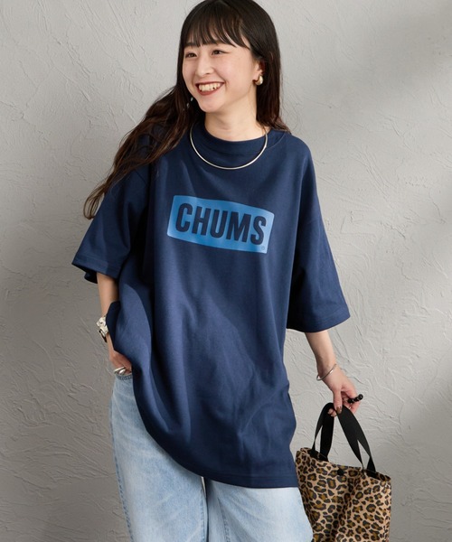 CHUMS（チャムス）の「【WEB限定】[CHUMS/チャムス] チャムスロゴ コットンドライ プリントTシャツ（Tシャツ/カットソー・レディース・ブラック/ホワイト/ネイビー・XL/L/M）」の3枚目の写真