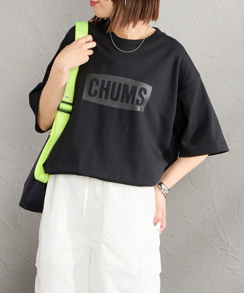 CHUMS（チャムス）の「【WEB限定】[CHUMS/チャムス] チャムスロゴ コットンドライ プリントTシャツ（Tシャツ/カットソー・レディース・ブラック/ホワイト/ネイビー・XL/L/M）」の2枚目の写真