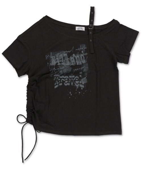 SPINNS（スピンズ）の「ベルト付きワンショルカットソー/ロゴ（Tシャツ/カットソー・レディース・ホワイト/チャコール/グレー・ONESIZE）」の10枚目の写真