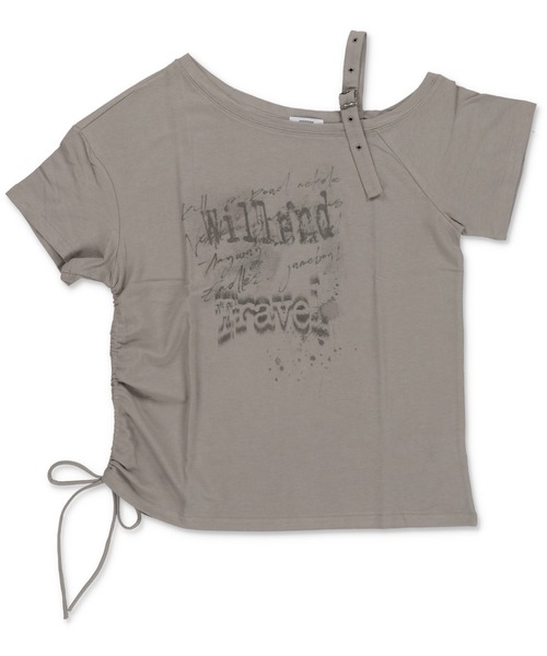 SPINNS（スピンズ）の「ベルト付きワンショルカットソー/ロゴ（Tシャツ/カットソー・レディース・ホワイト/チャコール/グレー・ONESIZE）」の11枚目の写真